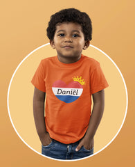 Hart met kroon - Koningsdag T-shirt - B&C - #E150 Kids