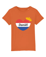 Hart met kroon - Koningsdag T-shirt - B&C - #E150 Kids